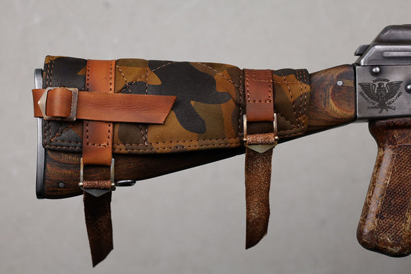Cheek Rest Distressed Camo Leather