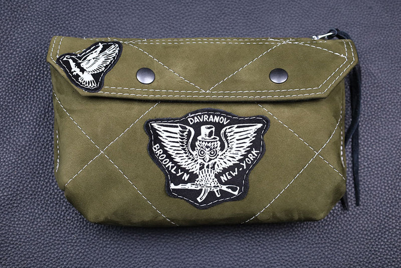 Leather Dump Pouch Green