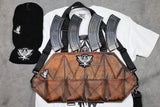 4 Cell Veg-Leather Chestrig Distressed