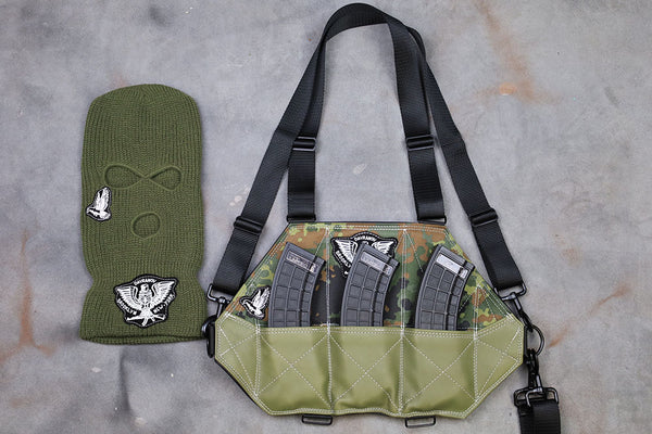 3 Cell Leather Chestrig Flecktarn