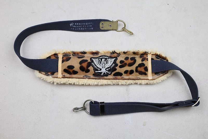 Ak47 2pt Leather Sling Leopard with Shearling