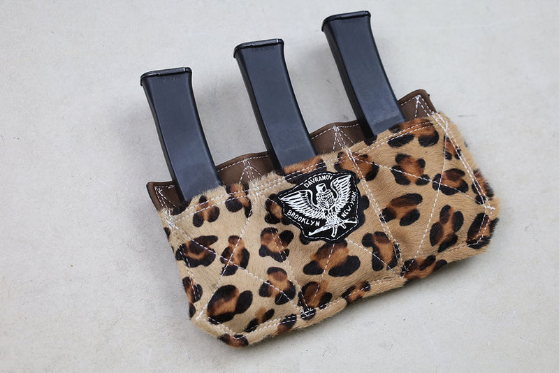 3 Cell Leather 9x19 Belt Attachment Leopard
