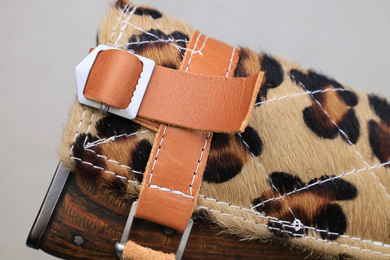 Leather Cheek Rest Hairon Leopard Print